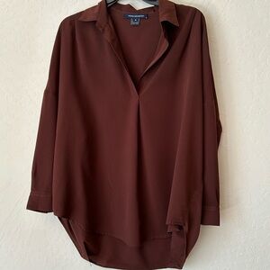 NWOT French Connection Blouse- Rich brown rust color. Lightweight. No Flaws.